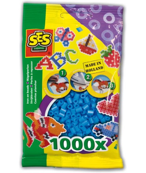 Strijkkralen SES: 1000 stuks blauw